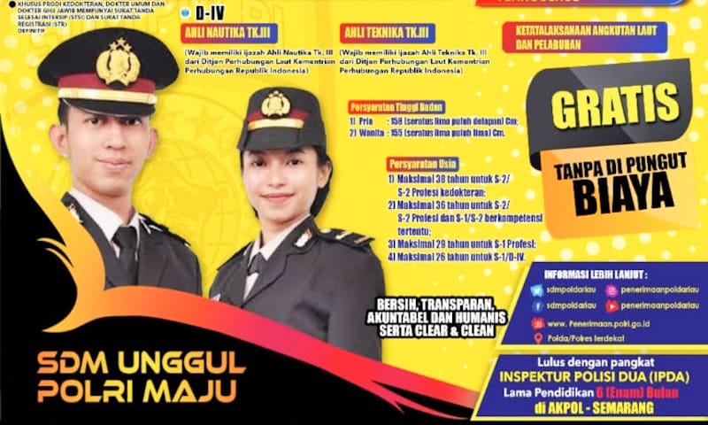 Polri Buka Penerimaan Sekolah Inspektur Polisi Sumber Sarjana, Ini ...