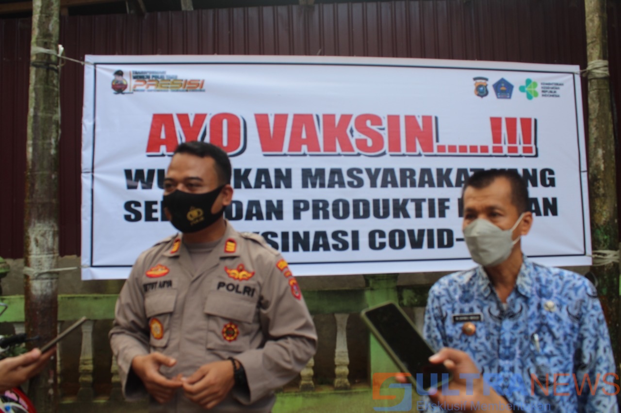Polri Presisi, Kapolsek Mandonga Pantau Vaksinasi Perdana di Watulondo Kendari