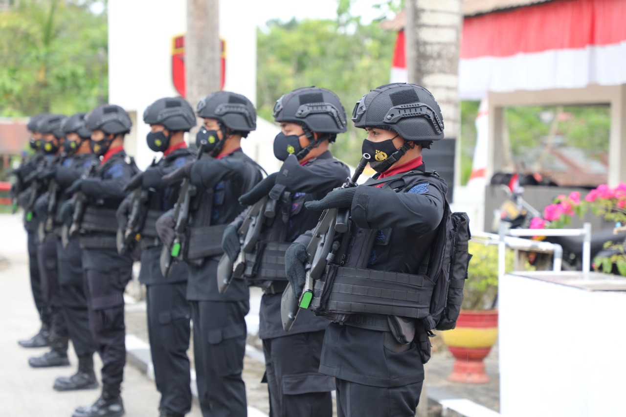 Mantap! 200 Personel Brimob Polda Sultra Amankan Acara MTQ Tingkat Nasional