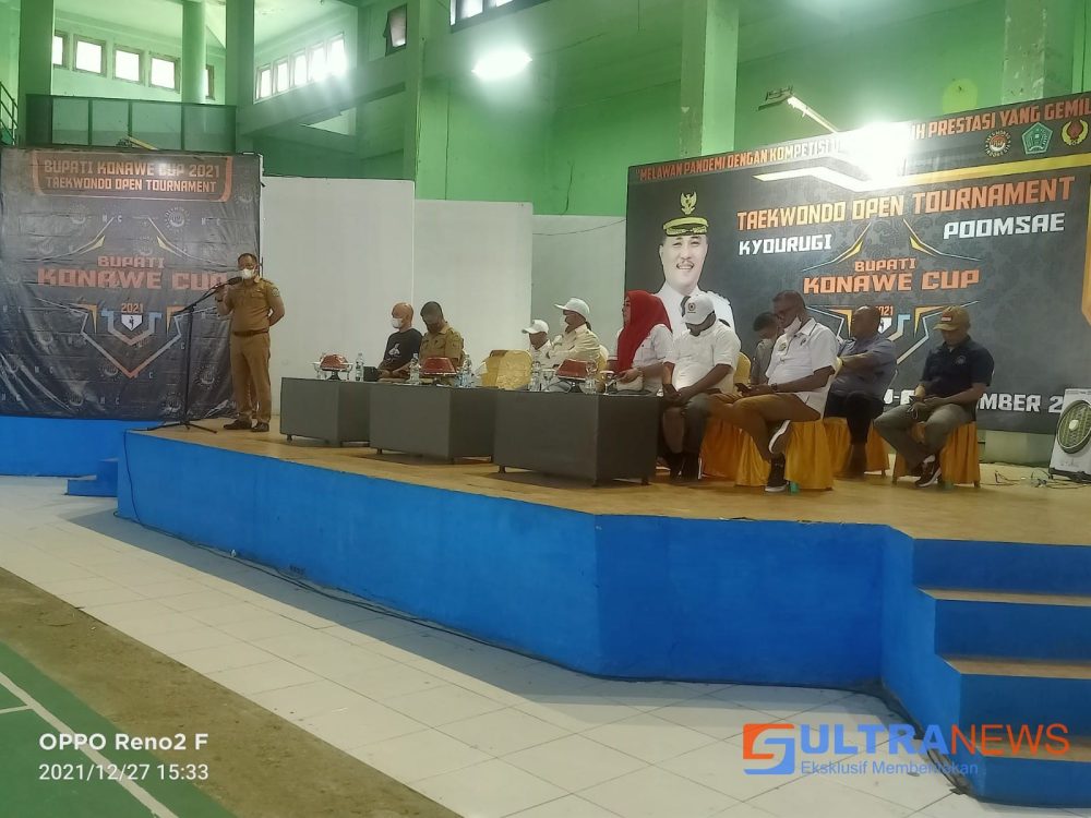 Sekda Konawe Buka Kejuaraan Turnamen Taekwondo Bupati Cup 2021