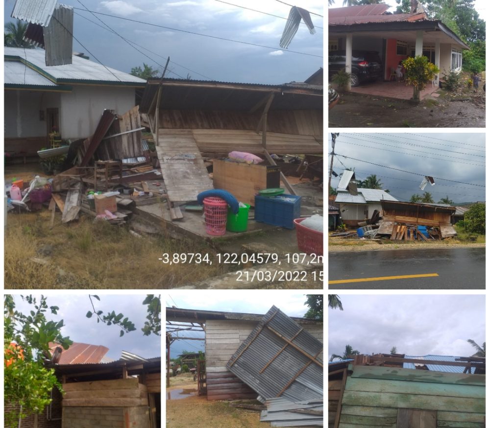 30 Rumah Warga di Konawe Rusak Akibat Angin Puting Beliung